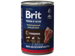 Консервы для взрослых собак всех пород с говядиной, 410 г Brit Premium 5051120