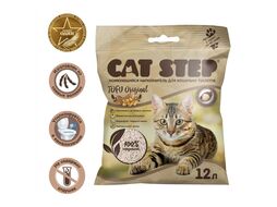 Наполнитель комкующийся растительный Tofu Original, 12 л (5,62 кг) Cat Step 20333003
