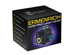 Уровень лазерный LV50 PRO (505-550 Нм, IP54, 12 лучей, фиолетовый) ERMENRICH 84086