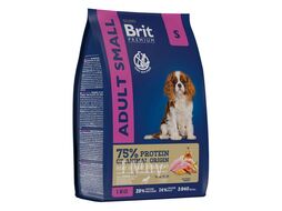 Корм сухой для взрослых собак мелких пород с курицей Dog Adult Small, 1 кг Brit Premium 5049899
