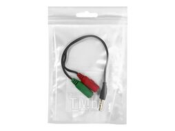 Переходник Headset Jack 3,5 мм jack 4 пин - 2 х 3.5мм jack длина 15см Defender 63012