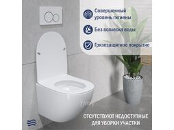 Унитаз подвесной с инсталляцией Lauter Sulzdorf (белый с микролифтом и кнопкой смыва 219703J сатин)