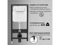 Унитаз подвесной с инсталляцией Oliveeka M-6601A-YJ-2280-011-MB