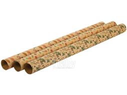 Набор бумаги для оформления подарков Золотая сказка Christmas Kraft / 592056 (3шт)