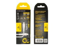 Кабель USB2 Type-C CCB-USB2-CMCMO1-2MW Gembird Type-C/Type-C, 3А, 60Вт PD/QC3.0, медь, 2м, белый