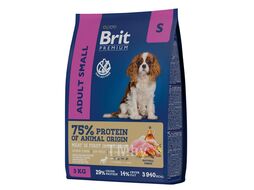 Корм сухой для взрослых собак мелких пород с курицей Dog Adult Small, 3 кг Brit Premium 5049905