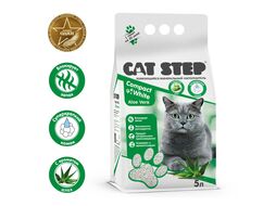 Наполнитель белый комкующийся минеральный для кошек Compact White Aloe Vera, 5 л (4,5 кг) Cat Step 20313028