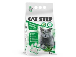 Наполнитель белый комкующийся минеральный для кошек Compact White Aloe Vera, 5 л (4,5 кг) Cat Step 20313028