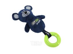 Игрушка для собак Puppy Мишка с резиновым кольцом и пищалкой S/M, синий, 21 см JOYSER 7034J