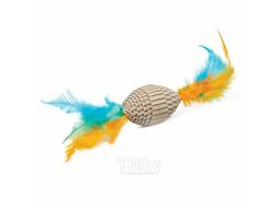Игрушка для кошек из гофрокартона "Мяч для регби с перьями", NATURAL, 60/190мм Triol 22171051