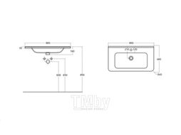 Тумба с умывальником BelBagno ALBANO-CER-800-2C-SO-BL + 12080-KL