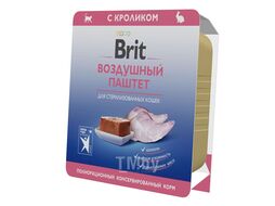 Воздушный паштет для стерилизованных кошек с кроликом Sterilised, 100 г Brit Premium 5060887