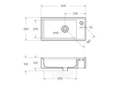 Тумба с умывальником BelBagno Kraft MINI-500/260-1A-SO-RNN-L + 7045-KL