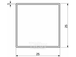 Труба квадр. L-3000 25*25 (1,4кг/1,0мм) QUADRO, хром AKS