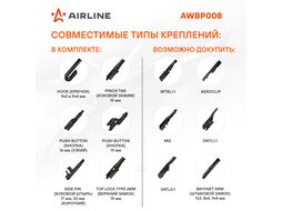 Щетка стеклоочистителя бескаркас PREMIUM 500мм (20 ) 5 адаптеров AIRLINE AWBP008