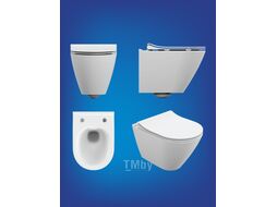 Унитаз подвесной с инсталляцией Cersanit City Smart CO DPL EO Slim (с кнопкой Twins 63523 хром глянцевый)