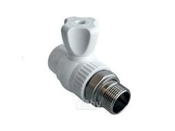 Кран шаровый PPR-3 ПП для радиатора прямой 20-1/2"НР PLASTIK