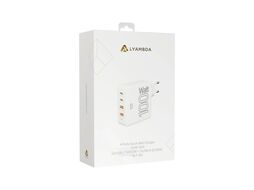 Сетевое зарядное устройство Lyambda 100Вт GaN c 4-мя выходами (2xUSB-C PD100W + 2xUSB-A QC 30W) SLT-100