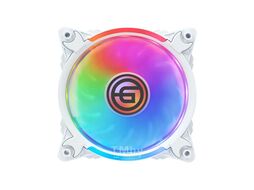 Вентилятор для корпуса 12RW6 белый, 120мм, RGB, Разъем питание-управления 6-pin (Модель совместимого контроллера Ginzzu CRC10, CRC11)