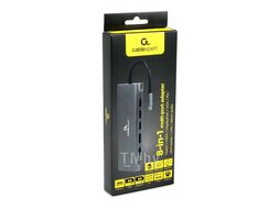 Переходник USB C A-CM-COMBO8-01 Gembird USB-CM 8-в-1 (Hub3.0 + HDMI + VGA + DP + PD + GLAN + кардридер + стерео-звук) Cablexpert