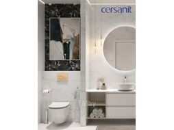 Унитаз подвесной с инсталляцией Cersanit City Smart CO DPL EO Slim (с кнопкой Twins 63524 золото матовый)