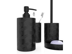 Набор аксессуаров для ванной и туалета FORA Delicate Black (4 предмета)