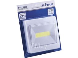 Светодиодный светильник-кнопка 1LED 3W, 87*87мм, белый, FN1206 Feron 23377