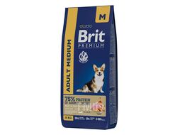 Корм сухой для взрослых собак средних пород с курицей Dog Adult Medium, 15 кг Brit Premium 5049967
