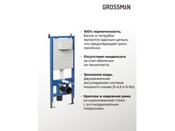 Унитаз подвесной с инсталляцией Grossman GR-4479SQ+900.K31.01.000+700.K31.05.21M.21M