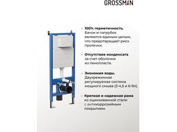 Унитаз подвесной с инсталляцией Grossman GR-4455SQ+900.K31.01.000+700.K31.01.310.310