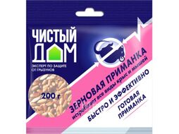 Средство для борьбы с вредителями Чистый дом Зерновая приманка от крыс и мышей (200гр)