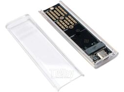 Бокс для жесткого диска EEM2-NVME-2 Gembird USB 3.1 для M.2 (2230, 2242, 2260, 2280) NVME, порт Type-С, пластик, прозрачный
