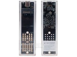 Бокс для жесткого диска EEM2-NVME-2 Gembird USB 3.1 для M.2 (2230, 2242, 2260, 2280) NVME, порт Type-С, пластик, прозрачный