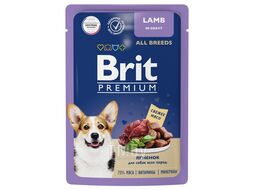 Пауч для взрослых собак всех пород с ягнёнком в соусе, 85 г Brit Premium 5053421