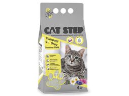 Наполнитель серый комкующийся минеральный CAT STEP Compact Gray Summer Field, 4 кг Cat Step 20313047