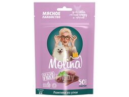 Лакомство для собак мелких пород и щенков "Ломтики из утки", 50 г Molina 1436-1