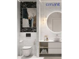 Унитаз подвесной с инсталляцией Cersanit City Smart CO DPL EO Slim (с кнопкой Twins 63534 черный/золото)