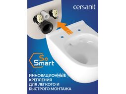 Унитаз подвесной с инсталляцией Cersanit City Smart CO DPL EO Slim (с кнопкой Twins 63534 черный/золото)