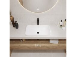 Умывальник Lauter 21370 + клапан 21190W + сифон 21635W (белый матовый)