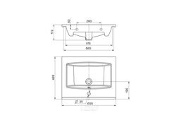Тумба с умывальником Viant Люксембург Элина 60 / VLUX60ELD-T2YP (дерево)+1WH501606