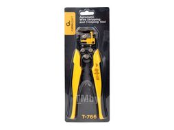 Инструмент T-766 Cablexpert универсальный инструмент (стриппер) для зачистки проводов и обжима контактов, двухкомпонентные рукоятки