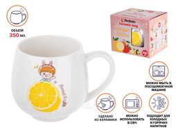 Кружка керамическая, 350 мл, Sweet fruits, лимон, PERFECTO LINEA 17-301111