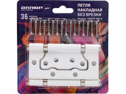 Петля накладная без врезки АЛЛЮР 100х75 2BB W БЛИСТЕР 2,5мм матовый белый 2 шт УЗК 14530