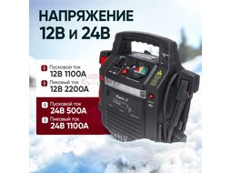 Пусковое устройство 12/24В, 36 000 мАч, мин. 12v1100A/24v500A макс. 12v2200A/24v1100A iCartool IC-CBL36
