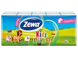 Носовые платки 3-х слойные 10*10 (Со) Zewa ДЕТСКИЕ