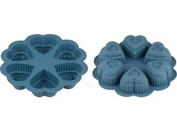 Форма для выпечки, силиконовая, круглая на 6 сердец, 25 х 4.5 см, BLUESTONE, PERFECTO LINEA