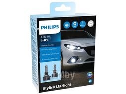 Комплект светодиодных ламп H1 12/24V 18W 6000K 1600лм P14.5s LED (до 2000 часов) Ultinon Pro3022 комплект 2шт PHILIPS 11258U3022X2