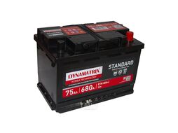 Аккумулятор 12V 75Ah 680A ETN 0(R+) B13 278x175x190 18,3kg STANDARD DYNAMAX DEB740