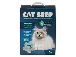 Наполнитель комкующийся минеральный Compact Carbon Power, 6 л Cat Step 20313053