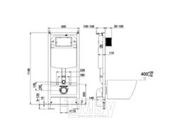 Унитаз подвесной с инсталляцией Oliveeka M-6601A-YJ2303-011B-BR